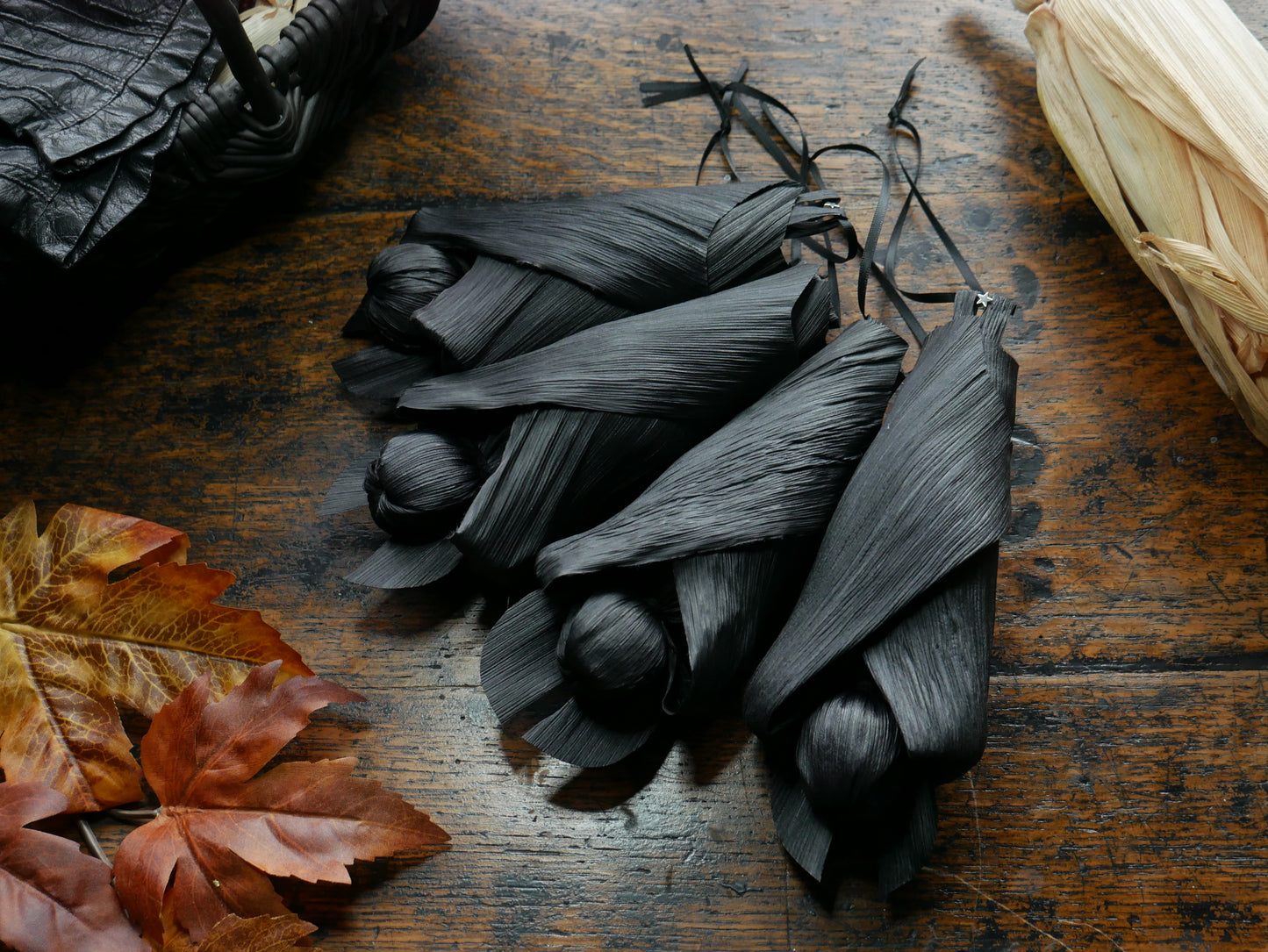 Black BAT Corn husk doll