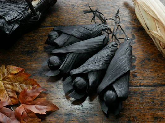 Black BAT Corn husk doll