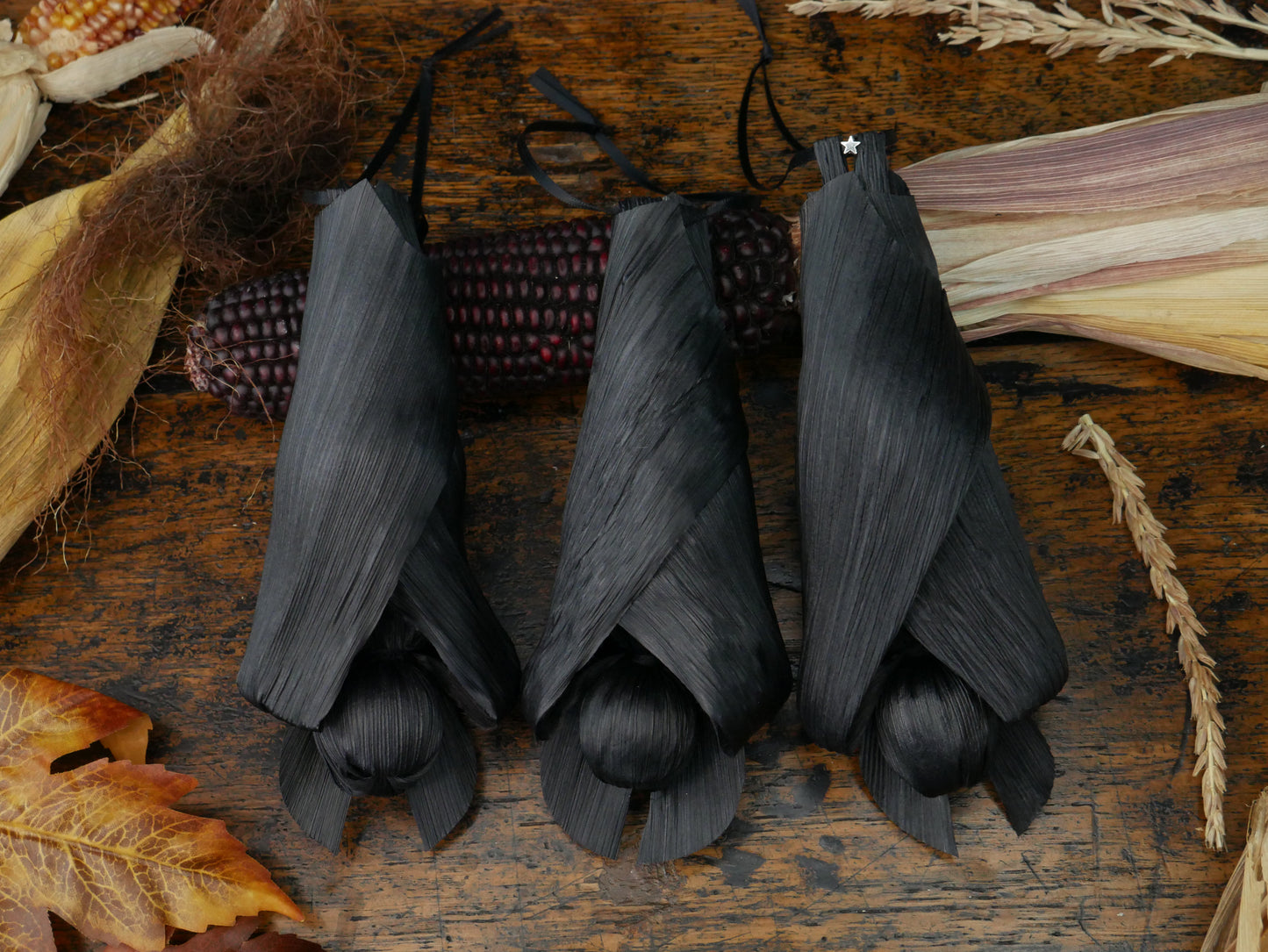 Black BAT Corn husk doll