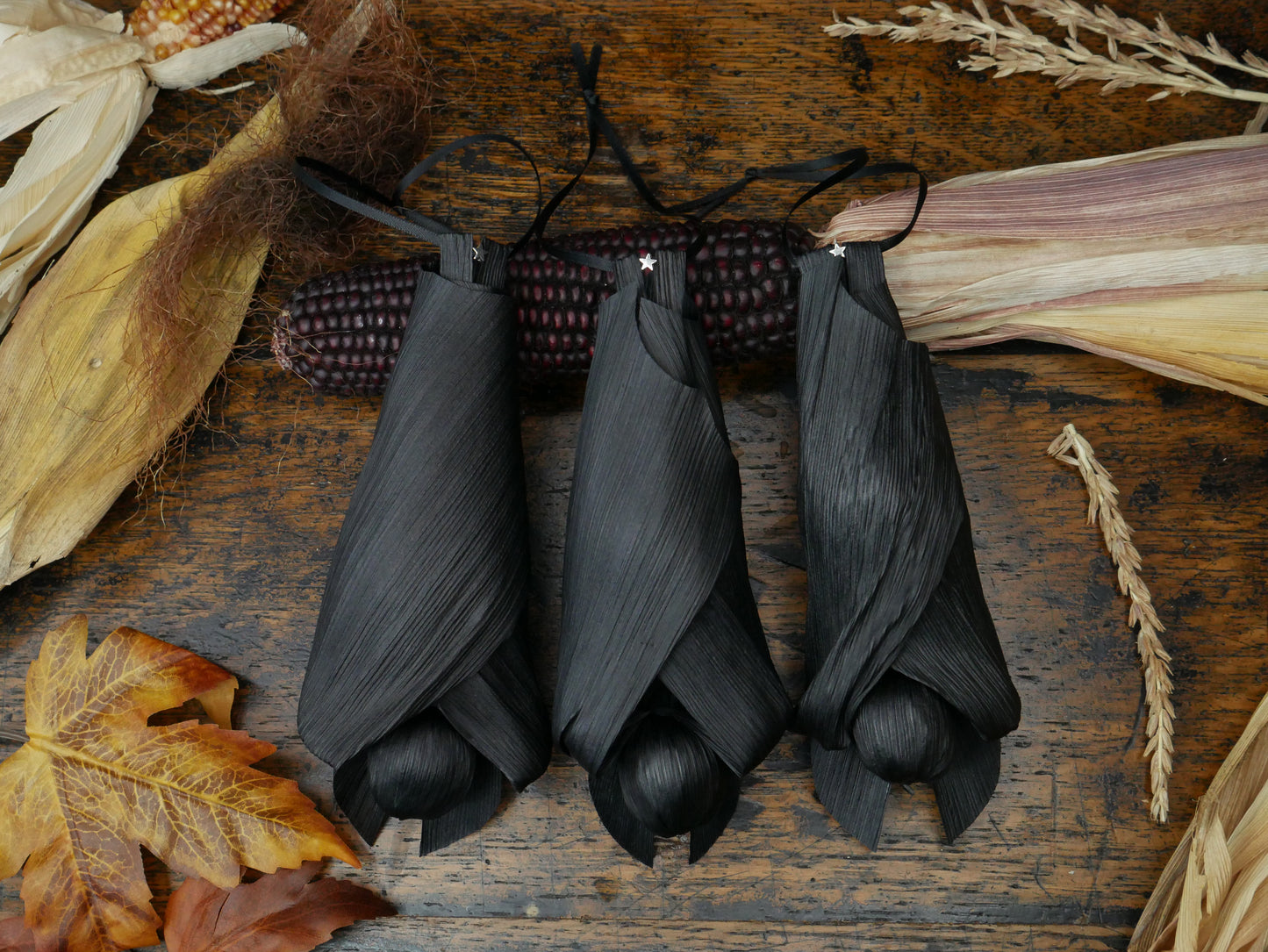 Black BAT Corn husk doll