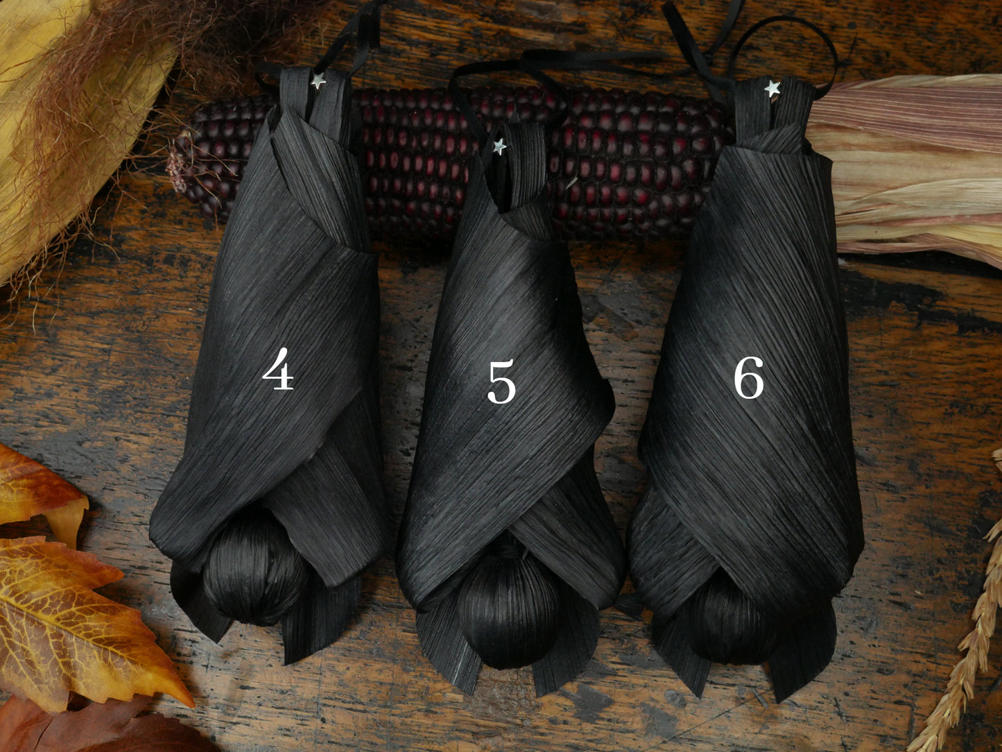 Black BAT Corn husk doll